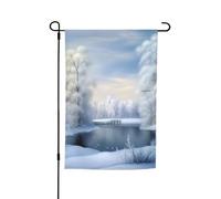 Belle bandiere invernali per esterni, 30,5 x 45,7 cm, stampa su entrambi i lati, bandiera da giardino per esterni, bandiera per vacanze con occhielli, bandiera per casa, cortile, per fattoria, prato
