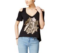 Belle du Jour Donna Grafico Maglia Camicetta, Nero, Adolescenti, x-Small