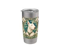 Belle Epoque Bull Terrier Cane Mamma Papà Arte Bicchiere termico in acciaio inox doppia parete