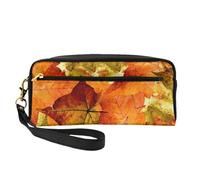 Belle foglie autunnali, Borsa per il trucco Borsa per cosmetici Borsa da viaggio portatile da toilette Astuccio in pelle per donne e ragazze