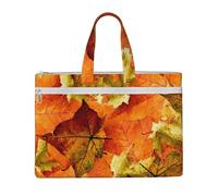 Belle foglie autunnali,Borsa portadocumenti in tela con cerniera, borsa a mano, valigetta per scuola e ufficio