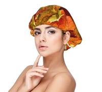 Belle foglie autunnali,Cuffia da notte in raso per adulti - Cuffia da notte elastica per donna, copricapelli per la notte