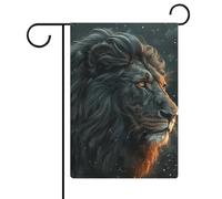 Belle immagini di leone bandiere da giardino 30,5 x 45,7 cm doppia bandiera esterna bandiera estiva cortile bandiera floreale benvenuto giardino bandiere stagionali decorazioni per le vacanze