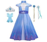 Belle & Moana Vestito da Principessa Costume Bambina con Accessori per Compleanno Partito Carnevale Halloween Cosplay 5-6 anni