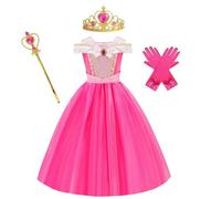 Belle & Moana Vestito da Principessa Costume Bambina con Accessori per Compleanno Partito Carnevale Halloween Cosplay 7-8 anni