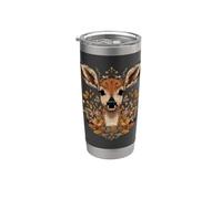 Belle piante con faccia di cervo per gli amanti del cervo e della foresta Bicchiere termico in acciaio inox doppia parete