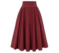 Belle Poque - Gonna a Vita Alta in Stile rétro, Anni '50, Vintage, da Donna, Diverse Trame, BP2020, XL