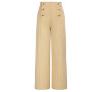 Belle Poque Jeans da donna, vintage, larghi, eleganti, a vita alta, cachi, M