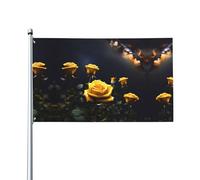 Belle rose gialle Stampe Bandiere decorative per esterni 0,9 x 1,5 m leggere e belle adatte per cortili all'aperto e celebrazioni di festival.