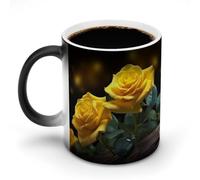 Belle rose gialle tazze da caffè divertente tazza cambia colore tazza unica tazza sensibile al calore tazza di moda stampa tazza da tè in ceramica regalo novità per compleanno uomini donne