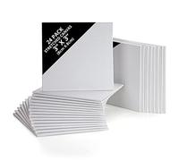 Belle Vous 24pz Tela per Dipingere Bianca - 8 x 8 cm - Set Tele per Dipingere Pre-Stirate - per Dipingere Adatta per Pittura Acrilica, ad Olio, Schizzi e Disegni - Tela Pittorica