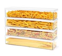 BELLE VOUS 4 Contenitori - Contenitori in Plastica per Alimenti - Portaspaghetti Rettangolari Ermetici - Organizer Rettangolari da Cucina - Per Spaghetti Cereali Riso