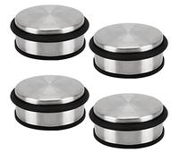Belle Vous 4 Fermaporta a Pavimento in Acciaio Inossidabile Cromato - 10cm x 1,20 kg - Ferma Porta da Pavimento Blocca Porta con Anelli di Protezione in Gomma per Porte di Casa, Scuola, Ufficio