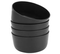 Belle Vous 4 Pezzi Ciotole Colazione Nere Riutilizzabili - Set Ciotole 1000 ml - Ciotole Plastica Rigida Lavabili Leggere Senza BPA per Zuppa, Pasta, Noodles, Insalata - Per Microonde e Lavastoviglie