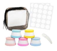 Belle Vous 5 Pezzi Contenitori Viaggio Creme in Silicone con Borsello - Vasetti