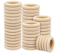 Belle Vous 50 pz Anelli in Legno Naturale - Diametro Esterno 70 mm, Diametro
