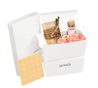 Belle Vous 50pz Scatoline Carta Kraft Bianche Scatola Regalo con Coperchio 23x
