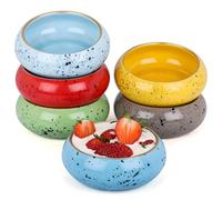 Belle Vous 6 Ciotole Cucina - Set Ciotoline Ceramica - Coppette per Aperitivo o Colazione - da Ramen e Gelato - Ciotola per Microonde e Lavastoviglie - Piatti Fondi Colorati 300 ml