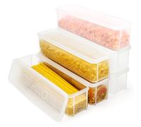 BELLE VOUS 6 Contenitori - Contenitori in Plastica per Alimenti - Portaspaghetti Rettangolari Ermetici - Organizer Rettangolari da Cucina - Per Spaghetti Cereali Riso