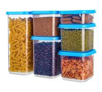 Belle Vous 6 Contenitori Ermetici per Alimenti - Impilabili con Coperchi - Ogni Contenitore da 300-1800 ml - per Frigo e Microonde - Set da Cucina in Plastica - Adatti al Freezer