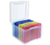 Belle Vous 6 Pezzi Contenitori Plastica Trasparente per Foto - 6 Portafoto Interni Multicolore per Foto da 12,7 x 17,8 cm - Scatola Foto e Artigianato - Adatte per Biglietti, Francobolli, Semi e Altro