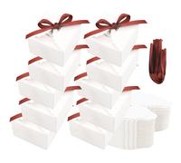 Belle Vous 60 pz Scatola Regalo con Coperchio Kraft Bianca - 4,5 x 6,5 x 6,5cm -