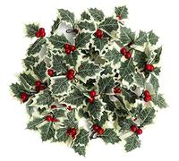 BELLE VOUS Bacche Agrifoglio per Decorazioni Natalizie Artificiali con Foglie Verdi (x30) - Bacche Natalizie per Decorazioni Natale, Feste di Matrimonio, Ghirlande, Arte ed Etichette Regalo
