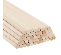 Belle Vous Bastoncini Legno Naturale Rotondo (Confezione da 50) - 30 cm - Listelli Legno Artigianali Extra Lunghi 12mm Non Finiti - Bastoni Legno per Progetti Artistici, Decorazioni e Artigianato