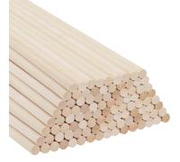 Belle Vous Bastoncini Legno per Modellismo Rotonde Naturali (Set da 100) - 30 cm - Bastoni Legno Modellismo Extra Lunghi da 6 mm - Tasselli Legno per Artigianato, Arte e Decorazioni Casa