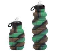 Belle Vous Borraccia pieghevole in silicone, 500 ml, senza BPA e a tenuta stagna, riutilizzabile, adatta per campeggio, escursionismo, palestra, sport, viaggi e attività all'aperto