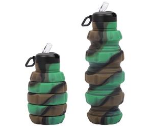 Belle Vous Borraccia pieghevole in silicone, 500 ml, senza BPA e a tenuta stagna, riutilizzabile, adatta per campeggio, escursionismo, palestra, sport, viaggi e attività all'aperto