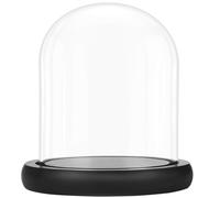 Belle Vous Campana di Vetro con Base in Legno Nero - Cupola Vetro 17 cm - Teca