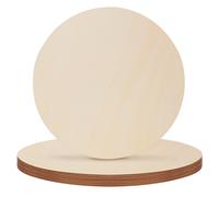 Belle Vous Cerchi di Legno Non Rifiniti (Confezione da 12) - 25 cm di Diametro - Dischi in Legno Naturale Grezzo di 2 mm di Spessore - Fette Legno Artigianato, Sottobicchieri, Decorazioni per la Casa