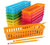 Belle Vous Cestini Portaoggetti Plastica Organizer Cancelleria (12pz) - Organizer Plastica Colori Assortiti - Portapenne/Matite per Aule, Scrivania, Ufficio, Casa, Materiale Artistico, Pennelli Trucco