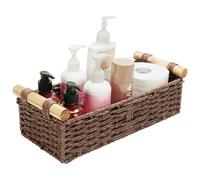 BELLE VOUS Cesto Vimini Portaoggetti con Maniglie - 39 x 16,5 x 12,5 cm - Cesta Paglia Intrecciata Organizer Decorativa per Soggiorno, Bagno e Cucina