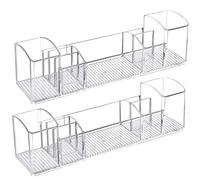 Belle Vous Confezione 2 Organizer Make Up in Plastica con 8 Scomparti - Organizer da Scrivania Trasparenti per Cosmetici, Trucco, Articoli da Toeletta per Camera da Letto, Cucina/Dispensa e Bagno