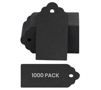 Belle Vous Confezione da 1000 Etichette Cartoncino con Foro Nere - 4,5 x 2,5 cm - Bigliettini Bomboniere Rettangolari per Regali, Progetti Fai da Te, Natale, Matrimoni, Compleanni e Merchandising