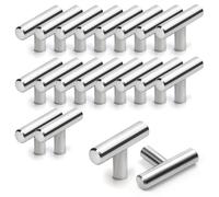 BELLE VOUS Confezione da 20 Maniglie Cucina per Armadio - 50mm Maniglie per Mobili a T con Rifinitura in Nichel - Maniglia Porta Inox - Per Cassetti, Armadi, Porte, Mobili, Bagni, Camera da Letto