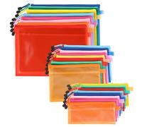 Belle Vous Confezione da 24 Buste Trasparenti con Chiusura - Bustina Porta Documenti A4, A5 e A6 - Borsa Impermeabile per Accessori da Viaggio, Cosmetici, Scuola/Ufficio, Penne/Matite o Portafogli