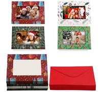 Belle Vous Confezione da 36 Set Cartoline Natale - Biglietti per Natale con Cornice per Foto da 6 x 4 Pollici e Busta - Biglietti Auguri Natale Perfetti per Familiari ed Amici