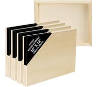 Belle Vous Confezione da 5 piatti per pittura su tela in legno non trattato - 25 x 30 cm - Pannello in legno di tiglio naturale - Colori misti per arte encaustica, stampaggio e hobby