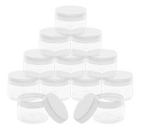 Belle Vous Contenitore cosmetico vuoto trasparente (set di 12) - 150 ml - Vaso vuoto in plastica rotondo con coperchio avvitato, per viaggi, creme, lozioni, trucco, impermeabile e ermetico