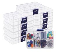 BELLE VOUS Contenitore Plastica Scomparti Trasparente (Confezione da 10) -