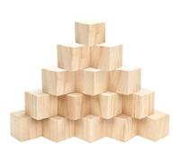 BELLE VOUS Cubi Legno da Decorare (15 Set) - Cubi di Legno Decorare 5 x 5 x 5 cm - Cubo Legno di Pino Naturale Grezzo - Cubetti di Legno per Fai da Te, Stampi, Arte e Artigianato, Puzzle e Numeri