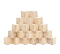 Belle Vous Cubi Legno da Decorare (20 Set) - Cubi di Legno Decorare 5 x 5 x 5 cm - Cubo Legno di Pino Naturale Grezzo - Cubetti di legno per Fai da Te, Stampi, Arte e Artigianato, Puzzle e Numeri