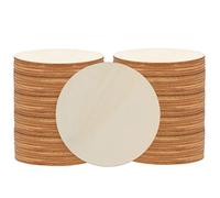 BELLE VOUS Dischetti Legno Naturale - 50 Sottobicchieri Legno Rotondi - Dischi Ø 7,6 cm x 3 mm per Artigianato Decorazioni e Ornamenti