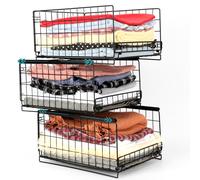 Belle Vous Divisori per Interno Armadio - Organizer a 3 Livelli - Ripiani