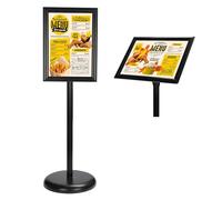 Belle Vous Espositore A4 Poster Board Nero - Espositori per Negozi Piedistallo in Alluminio - Espositore da Terra Porta Avvisi Verticale e Orizzontale per Matrimoni, Attività e Porta Menu Ristorante
