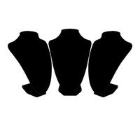 BELLE VOUS Busto Espositore Collane in Velluto Nero (Set da 3) - Espositore Gioielli da 8,5 x 8,5 x 23 cm - Manichino Porta Collane da Tavolo per Gioielli, Girocolli, Pendenti, Catene e Collane