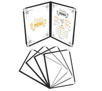 Belle Vous Espositore da Tavolo A4 Porta menu Ristorante (5pz) - Porta Menu da Tavolo 2 Facce - Porta Listino Espositore A4 Nero con Protezione Angoli - Per Ristoranti, Menu Bar, Caffè, Cibo, Bevande